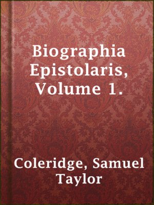 cover image of Biographia Epistolaris, Volume 1.